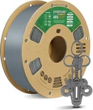 OVERTURE 1kg Spule ABS Filament 1.75mm, Maßgenauigkeit +/- 0.02 mm - Grau - NEU